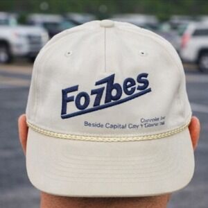 Vintage Forbes Chevrolet Snapback Hat White Unisex Adjustable Cap